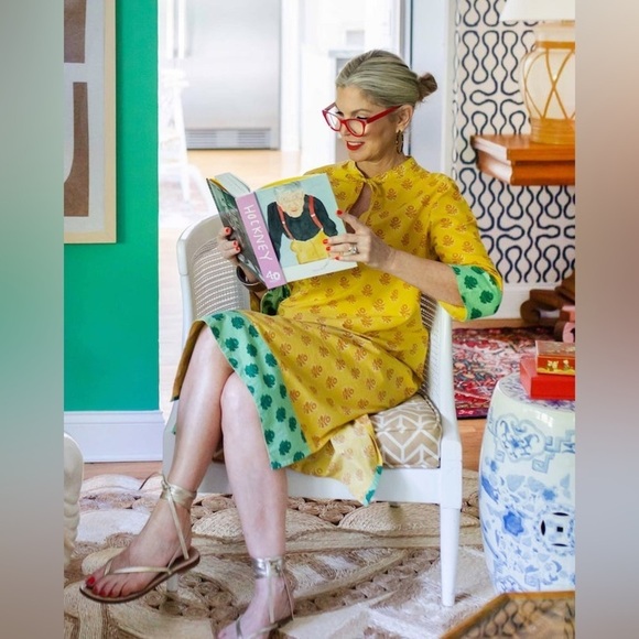 PRINTFRESH X PENCIL & PAPER CO 3/4 Sleeve Summer Kaftan Dress Size XXS NWT - Picture 2 of 7